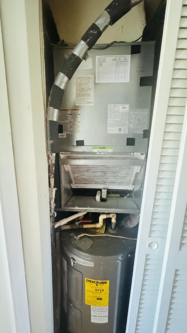 utilities with heating unit and electric water heater