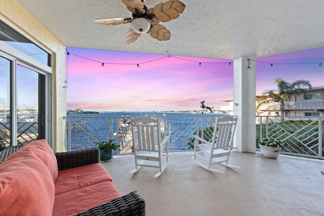 309 E Ocean Ave Unit 103, Lantana, FL 33462 - exterior space featuring a ceiling fan and a balcony