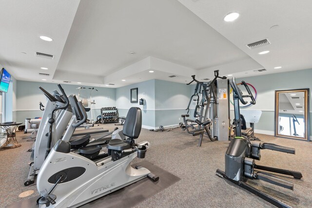309 E Ocean Ave Unit 103, Lantana, FL 33462 - exercise room with baseboards, visible vents, and recessed lighting