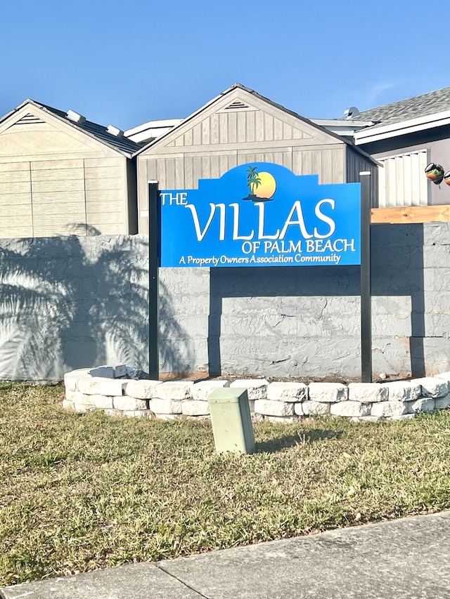 view of community sign