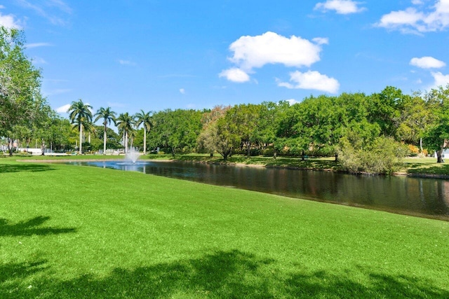 surrounding community featuring a yard and a water view