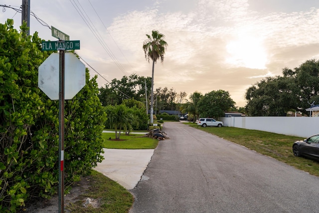 view of street featuring traffic signs