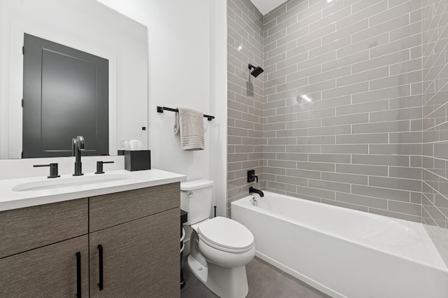 full bathroom with vanity, toilet, and bathing tub / shower combination