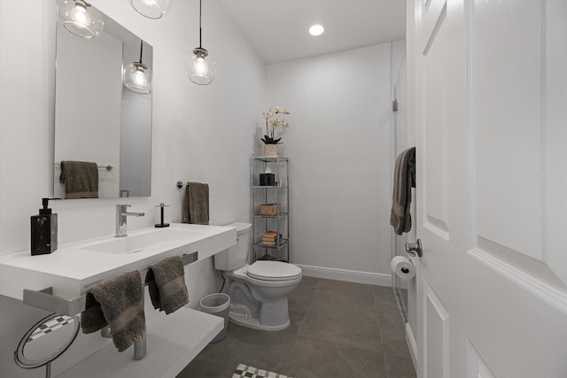 9637 Spray Dr, West Palm Beach, FL 33411 - bathroom featuring recessed lighting and tile patterned floors