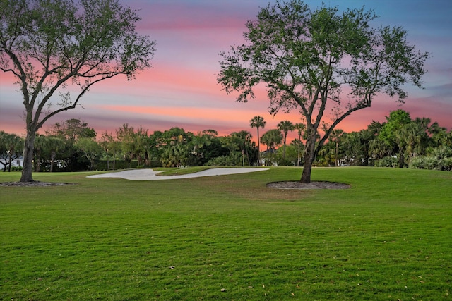 view of property's community featuring a yard