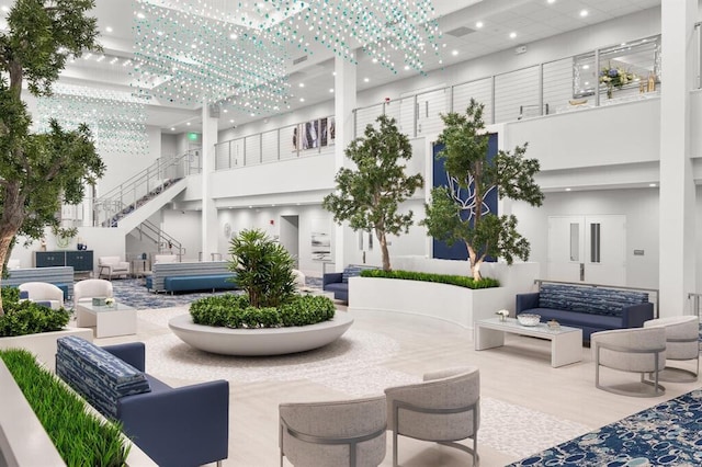 7240 Huntington Ln Unit 802, Delray Beach, FL 33446 - building lobby featuring stairway