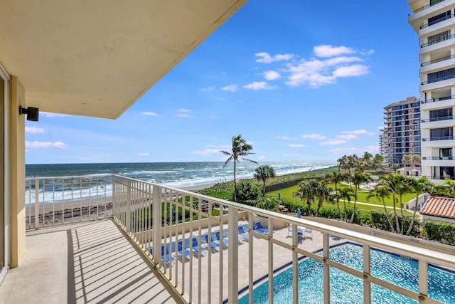 balcony with a water view