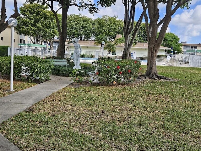 view of yard featuring fence