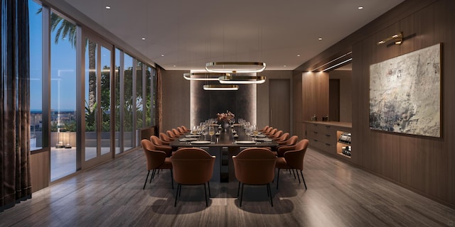 550 S Australian Ave Unit 1902, West Palm Beach, FL 33401 - dining space featuring wood finished floors and a chandelier
