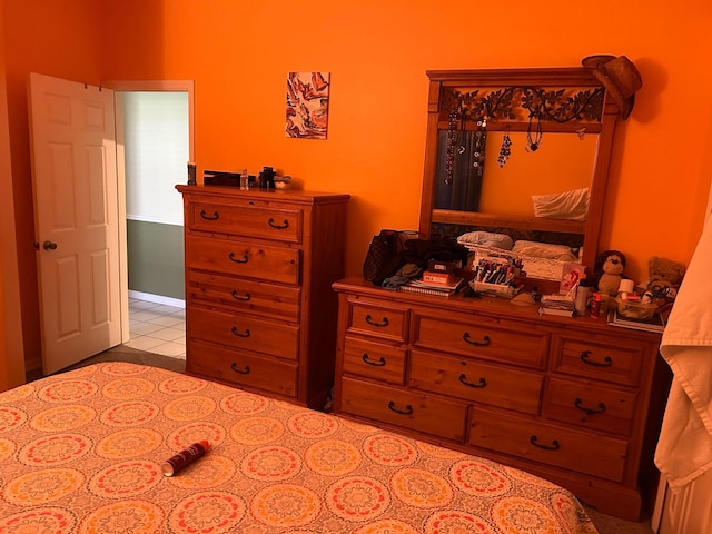 view of tiled bedroom