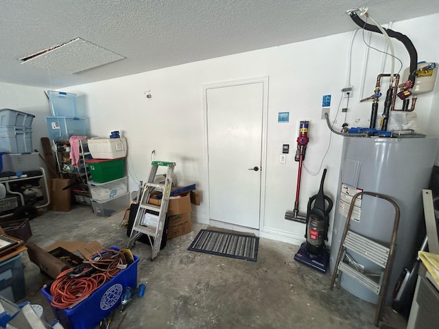 garage with electric water heater