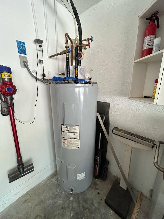 utility room with water heater