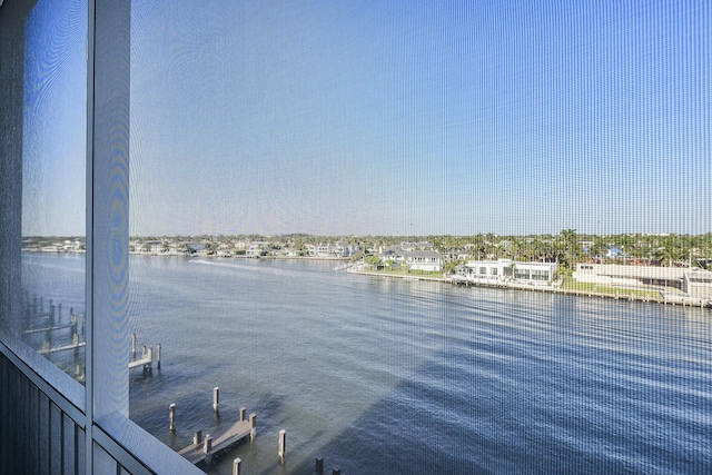 water view with a dock