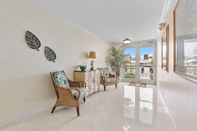 interior space with french doors