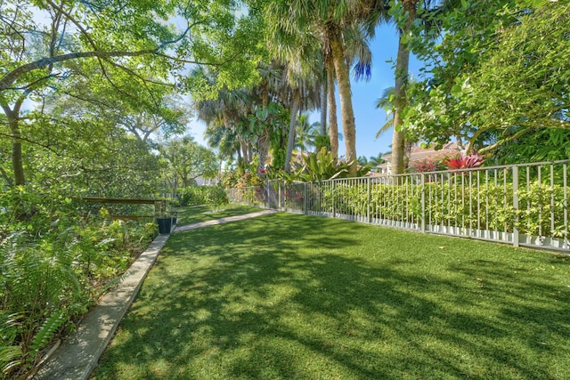 view of yard with fence