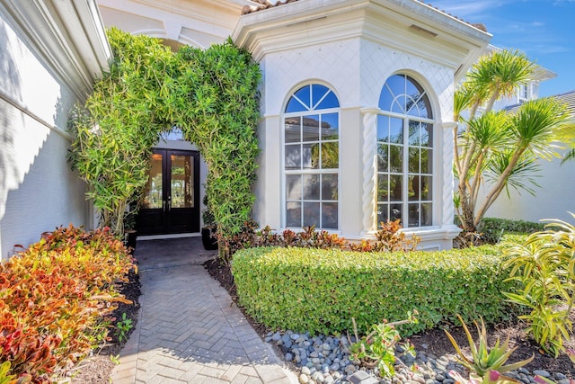 view of exterior entry with french doors