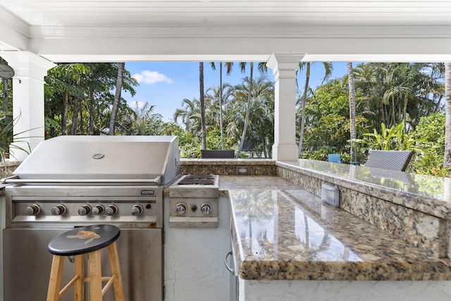 view of patio / terrace with grilling area and an outdoor kitchen