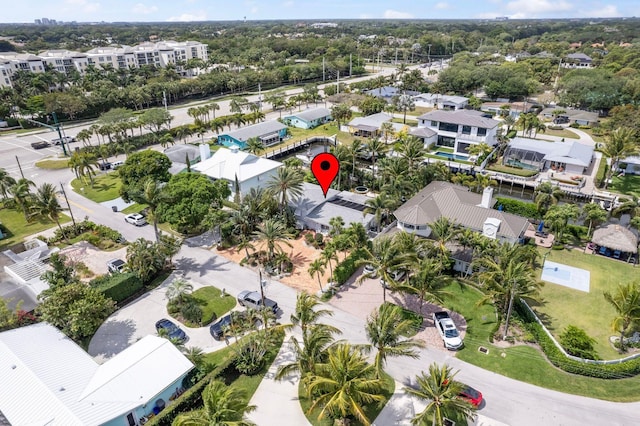 aerial view featuring a residential view