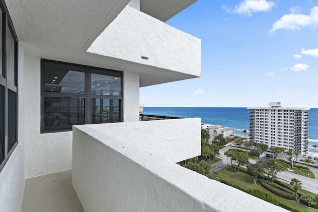 balcony with a water view