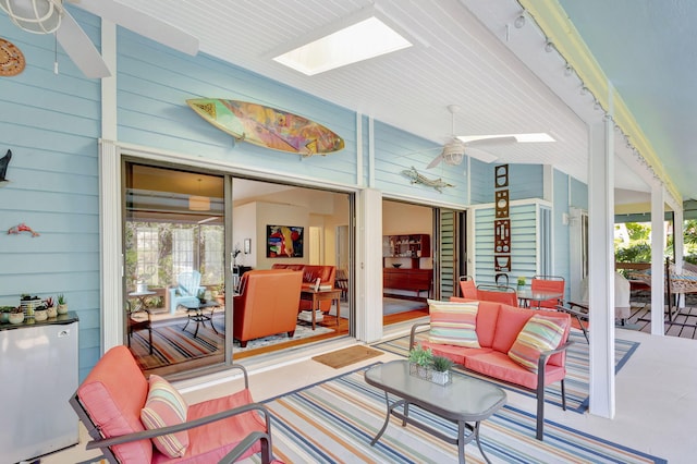 view of patio with a ceiling fan