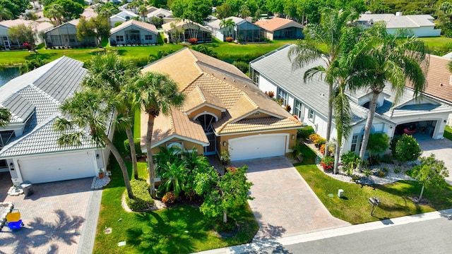 aerial view with a residential view