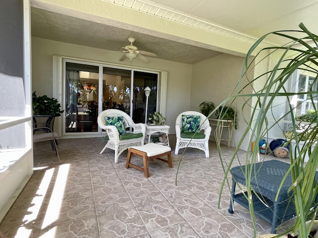 view of patio with ceiling fan