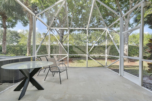 view of unfurnished sunroom