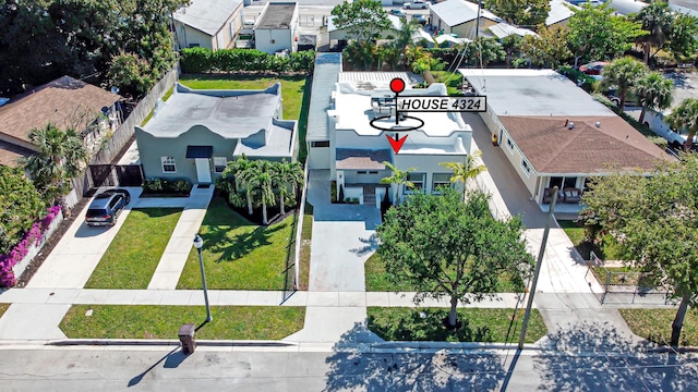 aerial view featuring a residential view