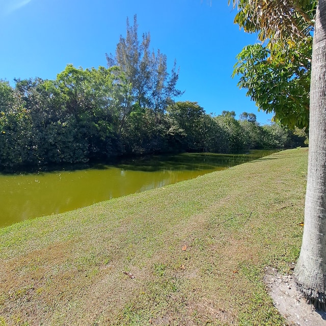 view of yard featuring a water view