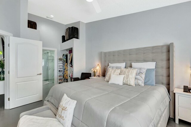 9238 E Vineland Ct E Unit E, Boca Raton, FL 33496 - bedroom featuring ensuite bath and ceiling fan