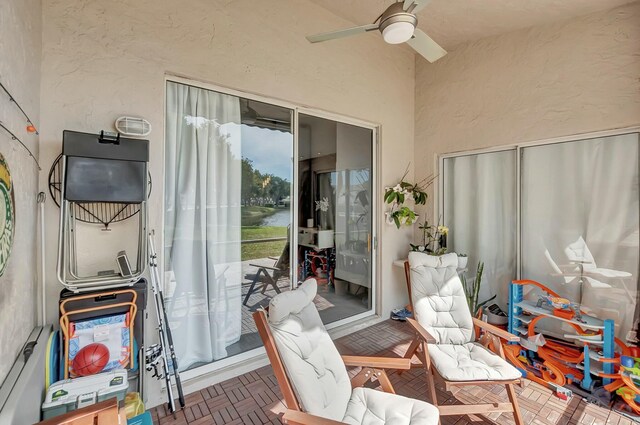 9238 E Vineland Ct E Unit E, Boca Raton, FL 33496 - view of patio with a ceiling fan