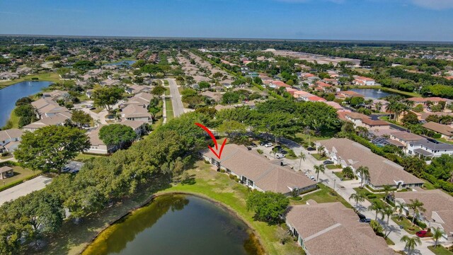 9238 E Vineland Ct E Unit E, Boca Raton, FL 33496 - bird's eye view featuring a residential view and a water view
