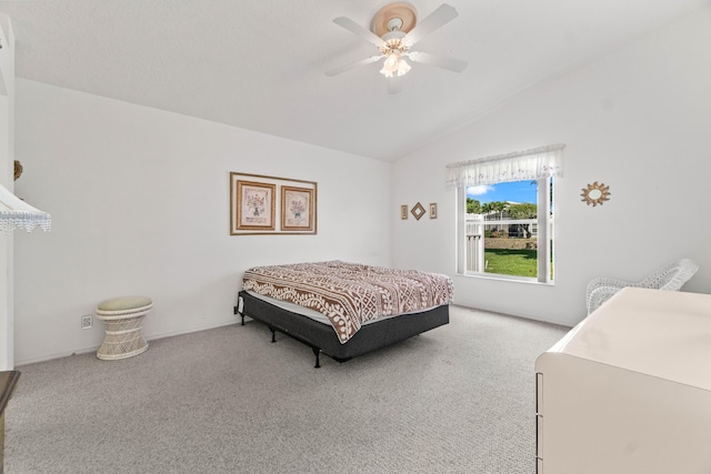 7267 Modena Dr, Boynton Beach, FL 33437 - carpeted bedroom featuring lofted ceiling and a ceiling fan