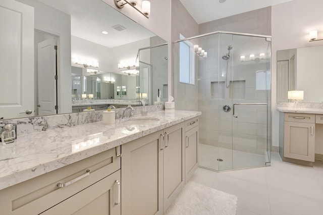 7855 Wildflower Shores Dr, Delray Beach, FL 33446 - full bathroom featuring vanity and a stall shower
