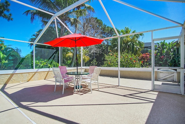 exterior space with outdoor dining area