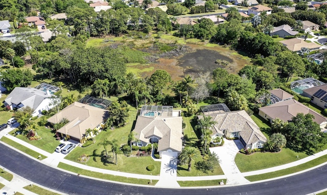 aerial view with a residential view