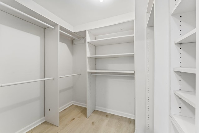 spacious closet featuring light wood-style floors