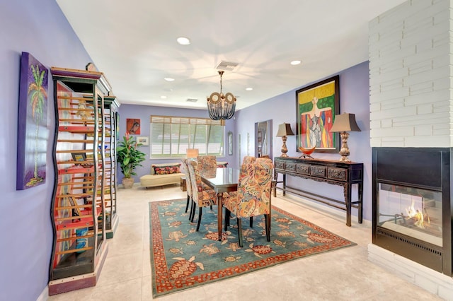 110 Dolphin Rd, Ocean Ridge, FL 33435 - dining area featuring a chandelier and recessed lighting