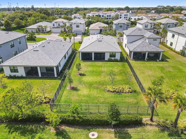 drone / aerial view with a residential view