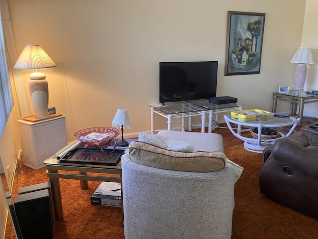 living room with carpet floors