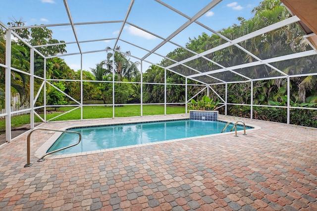 9025 Long Lake Palm Dr, Boca Raton, FL 33496 - outdoor pool with a patio and glass enclosure