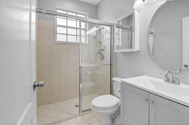 9025 Long Lake Palm Dr, Boca Raton, FL 33496 - bathroom featuring toilet, a shower stall, and vanity