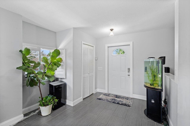 entrance foyer featuring baseboards and a textured ceiling