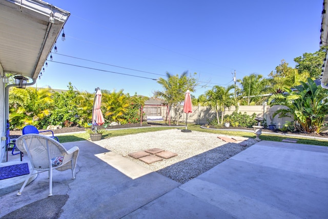 view of patio featuring a fenced backyard