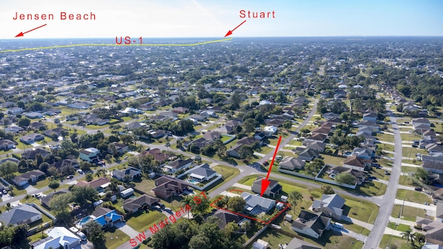 drone / aerial view featuring a residential view