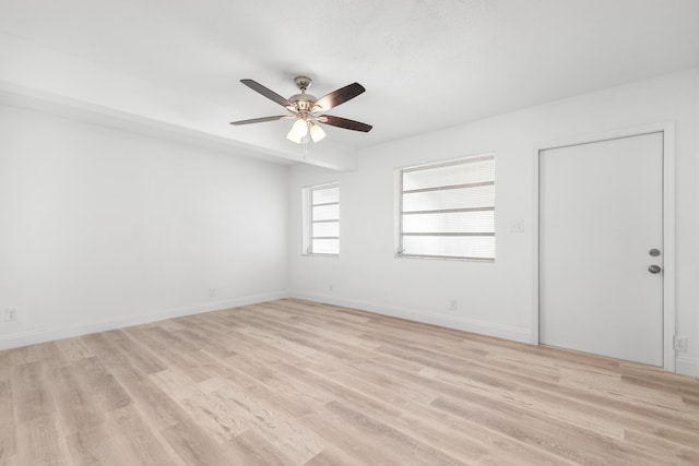 991 SW 31st St, Fort Lauderdale, FL 33315 - spare room featuring light wood-type flooring, baseboards, and ceiling fan