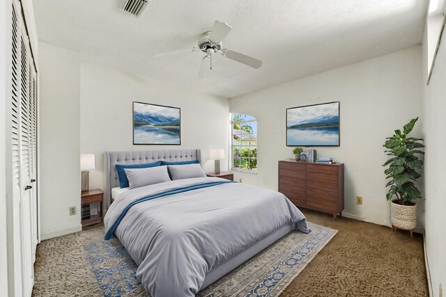 5116 Palm Way, Lake Worth, FL 33463 - carpeted bedroom with baseboards and a ceiling fan