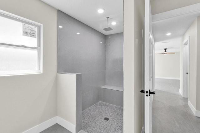 8585 100th Ave, Vero Beach, FL 32967 - full bathroom featuring walk in shower, baseboards, and recessed lighting