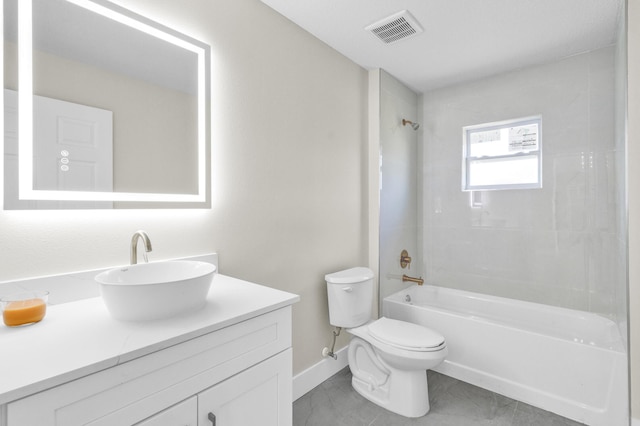 8585 100th Ave, Vero Beach, FL 32967 - full bath with toilet, vanity, tub / shower combination, and baseboards