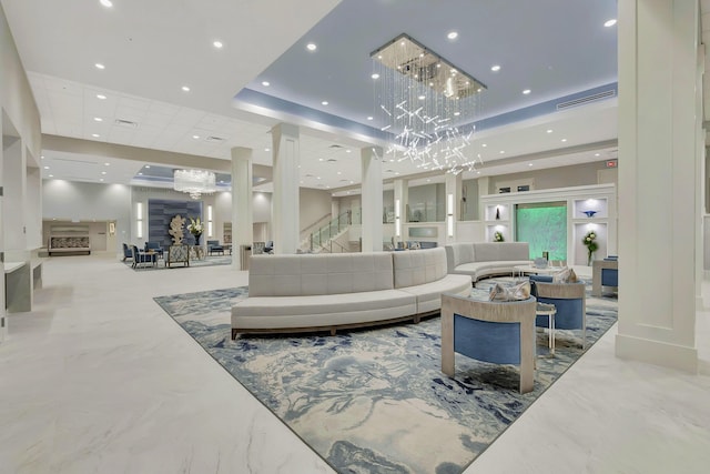 6100 Waldwick Cir, Delray Beach, FL 33484 - community lobby featuring visible vents and stairway